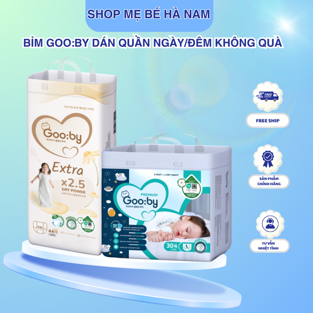 (KHÔNG QUÀ)BỈM GOOBY NGÀY VÀ ĐÊM ĐỦ SIZE NB/S/M DÁN/ M/L/XL/XXL/XXXL QUẦN