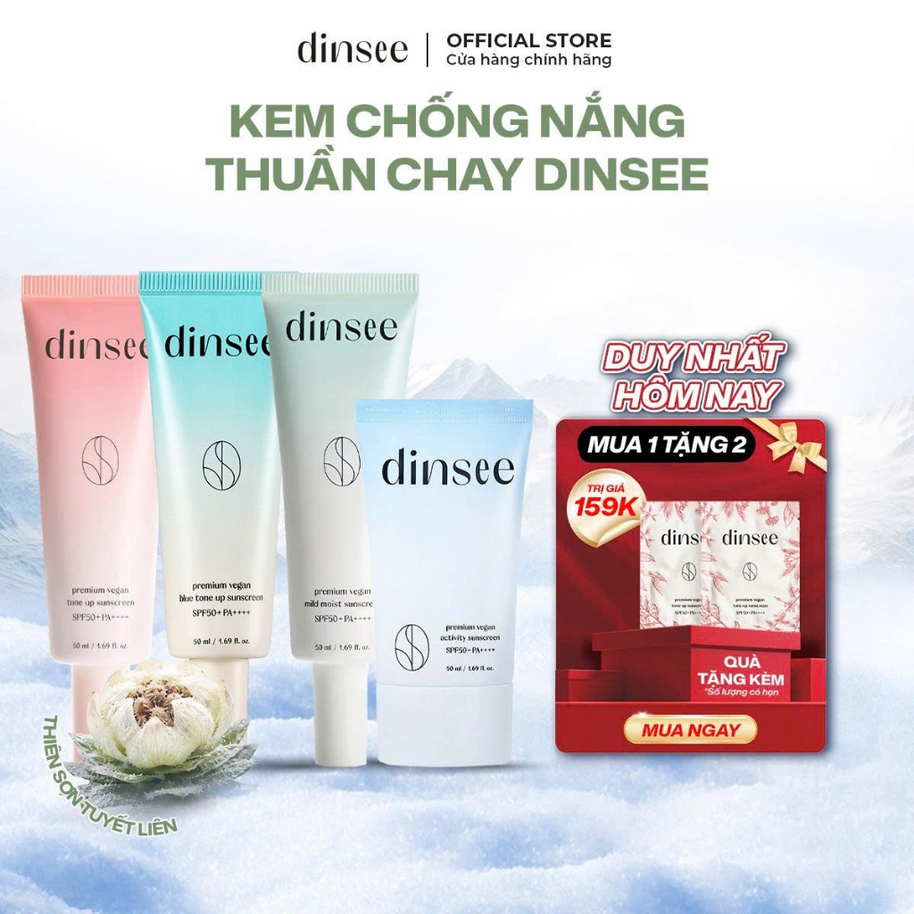 KEM CHỐNG NẮNG THUẦN CHAY Dinsee Premium Vegan Sunscreen SPF50+ PA++++ (50ml)