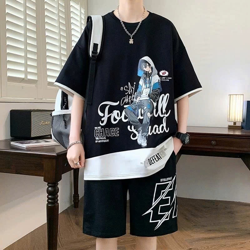 Bộ quần sooc kèm áo phông cho bé trai từ 20-60kg. Set bộ thể thao mùa hè chất thun lạnh