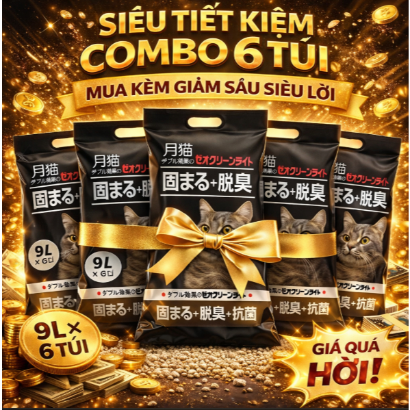 [TẢI] Cát nhật đen nguyên tải 06 bịch 9L- Cao Pets