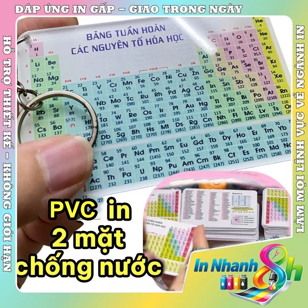 Móc Khóa - Bảng tuần hoàn hóa học (theo chương trình mới) - Chất liệu PVC Nhựa
