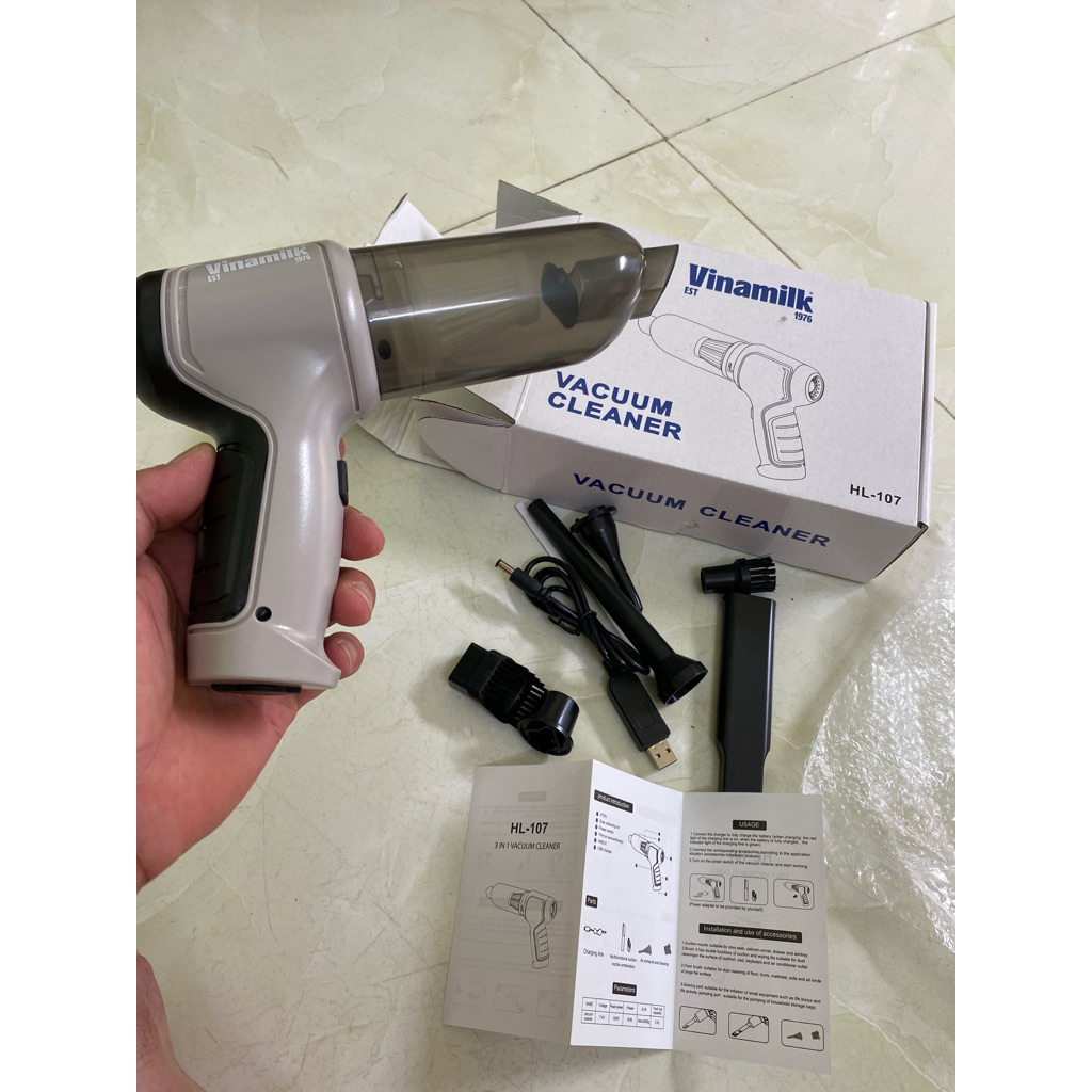 Máy Hút Bụi Cầm Tay HITACHI Không Dây Nhật Bản 6 Đầu Hút và Thổi, Máy Hút Bụi Ô Tô, Giường Nệm, Lông Chó Mèo