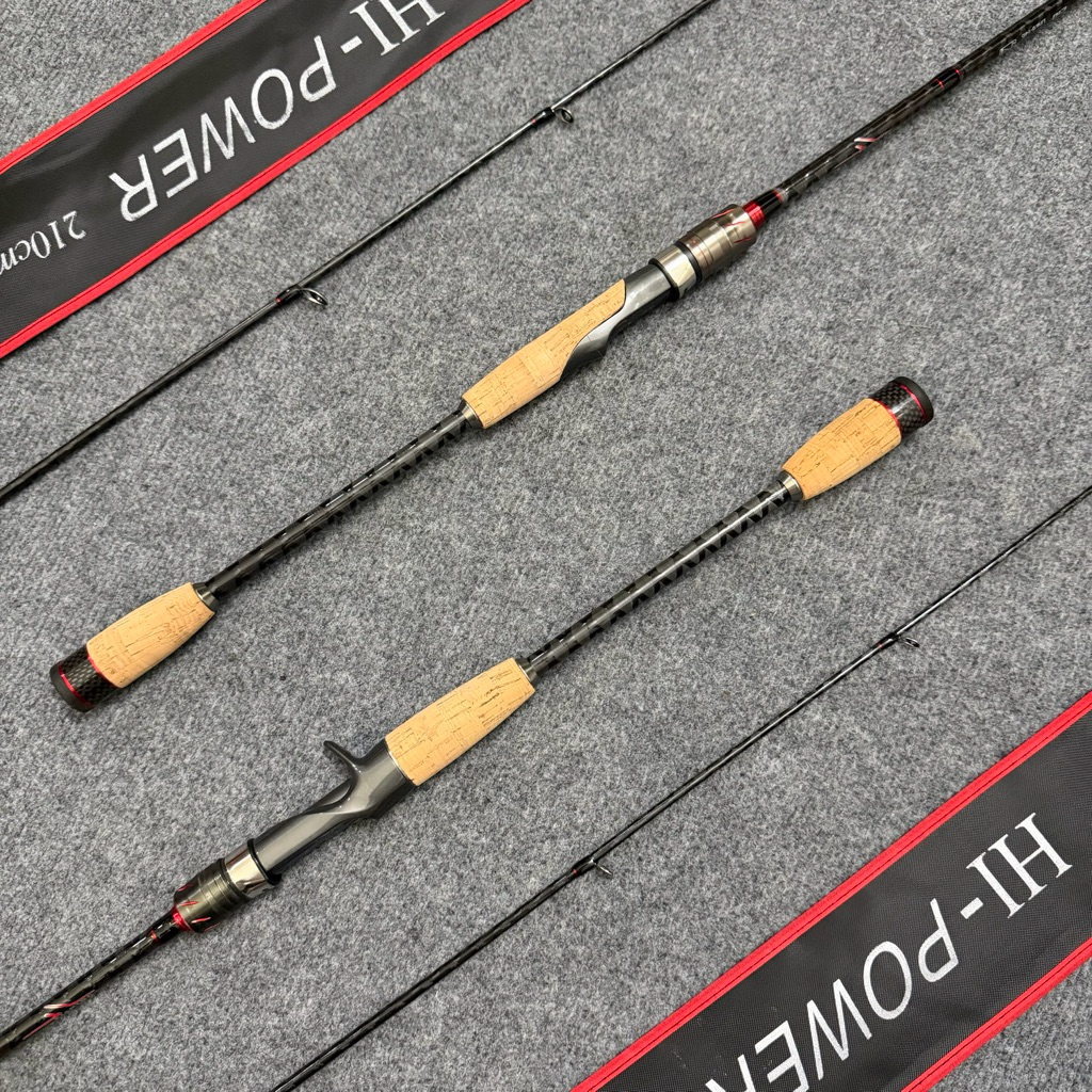 Cần Câu Lure Carbon Hi Power Thế Hệ 2 – Máy Đứng & Máy Ngang – Chống Xoắn Đầu Bu – 1m8 2m1 2m4 - Độ Cứng M