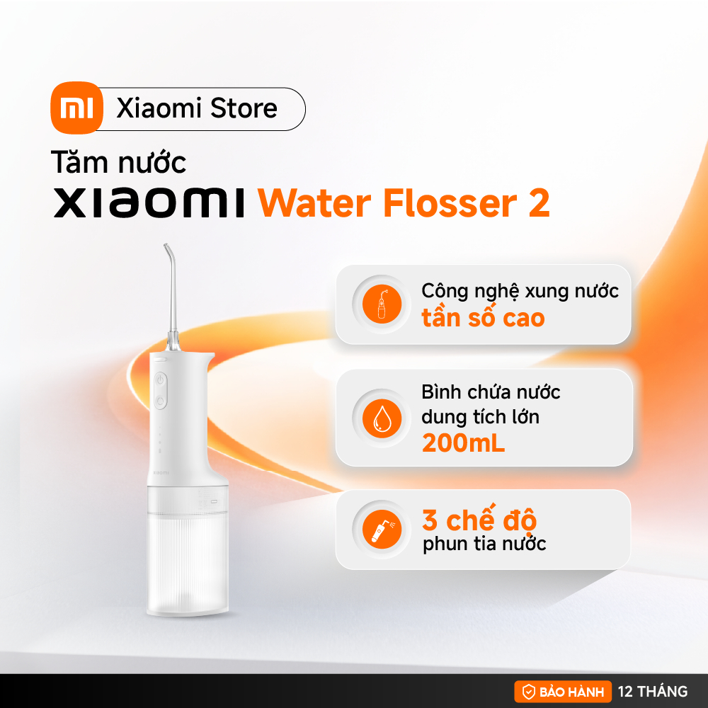 Xiaomi Tăm nước Water Flosser 2 | 200mL | 3 chế độ - Hàn chính hãng - BH 12 tháng