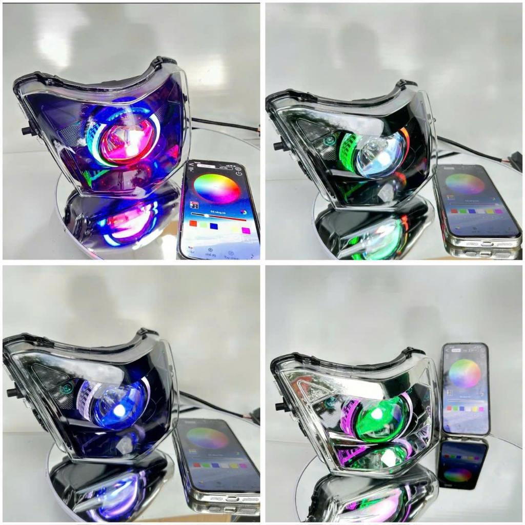 Choá Bi Cầu 2 Tầng Đổi Màu Qua APP Kèm Mạch Nguồn ,Vòng Thiên Thàn, Lắp Wave 50/100/110 Bảo Hành 12 Tháng Chóa Suruma