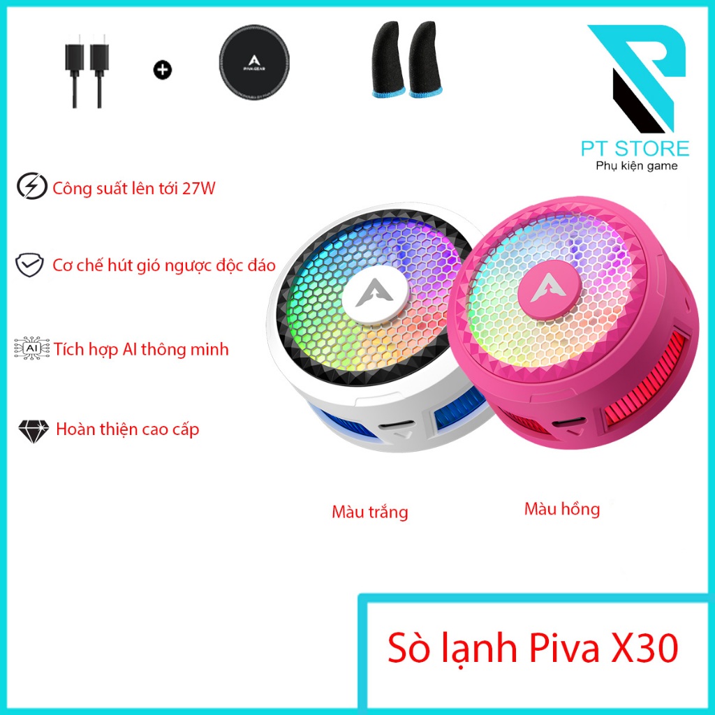 Quạt tản nhiệt sò lạnh Piva X30 - Cơ chế hút gió ngược độc đáo - Công suất 27W - AI thông minh - Hoàn thiện cao cấp