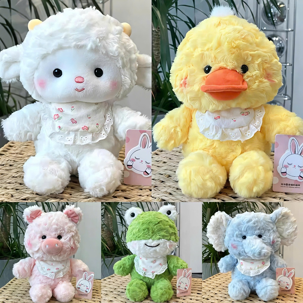 🐻🐤 BST Gấu Bông Lông Xù 22–25cm – Siêu Mềm Mịn, Cute Tan Chảy 🐸🐘