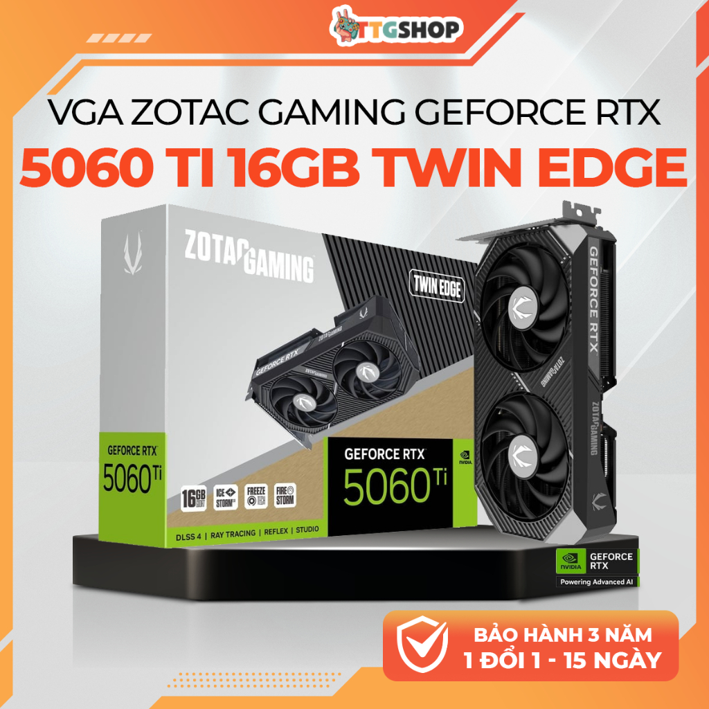 VGA ZOTAC GAMING RTX 5060 Ti 16GB Twin Edge GDDR7 - Card Màn Hình Gaming
