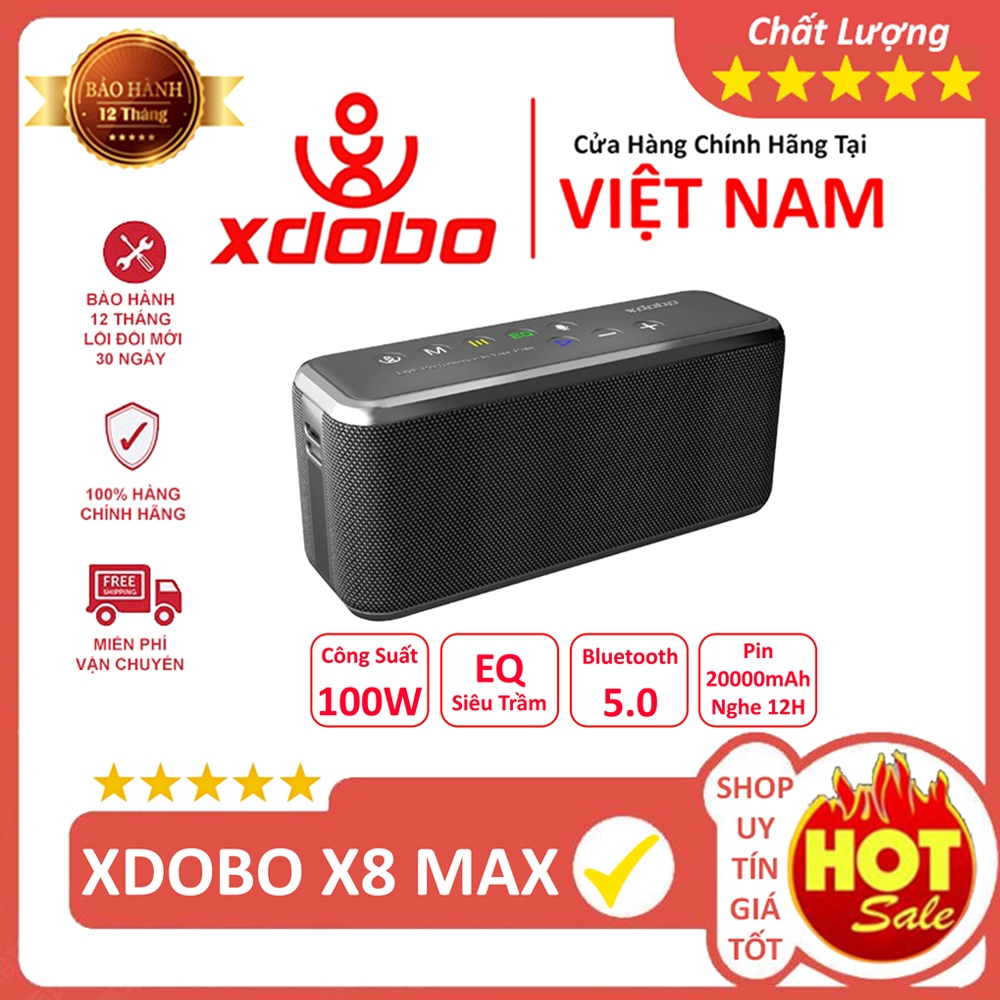 [ LINK KHUYẾN MẠI ] Loa bluetooth Xdobo X8 Max công suất 100W, hỗ trợ thẻ TF/USB sạc điện thoại