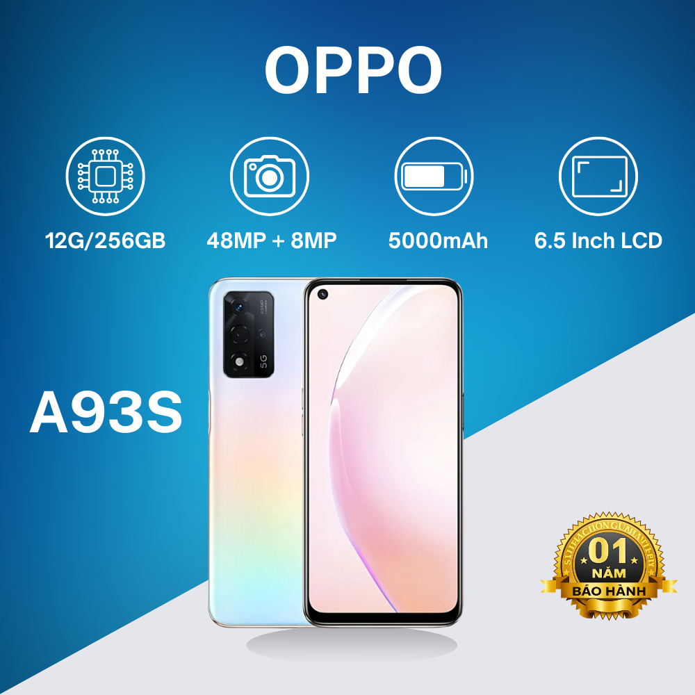 Điện Thoại OPPO A93S 5G 12GB/256GB – Điện Thoại 5G Giá Rẻ | Cấu Hình Mạnh Mẽ | Bảo Hành 12 Tháng