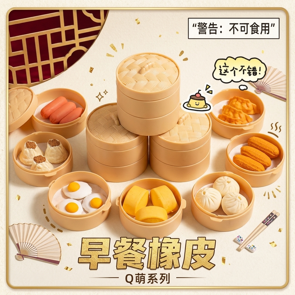 Cục Tẩy Bút Chì Gôm Tẩy Hình Món Ăn Sáng Trung Hoa Dimsum Siêu Dễ Thương-Đồ Dùng Học Tập Sáng Tạo