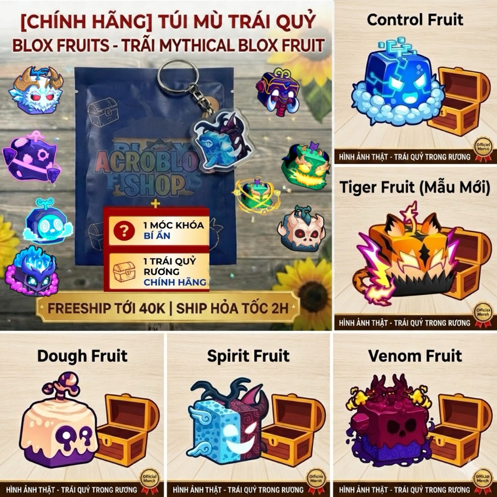 [MYTHICAL] Túi mù Blox Fruits Chứa Code Trái Fruit MyThical Chính Hãng Và Móc Khoá Chuẩn Trái Fruit Ở Code