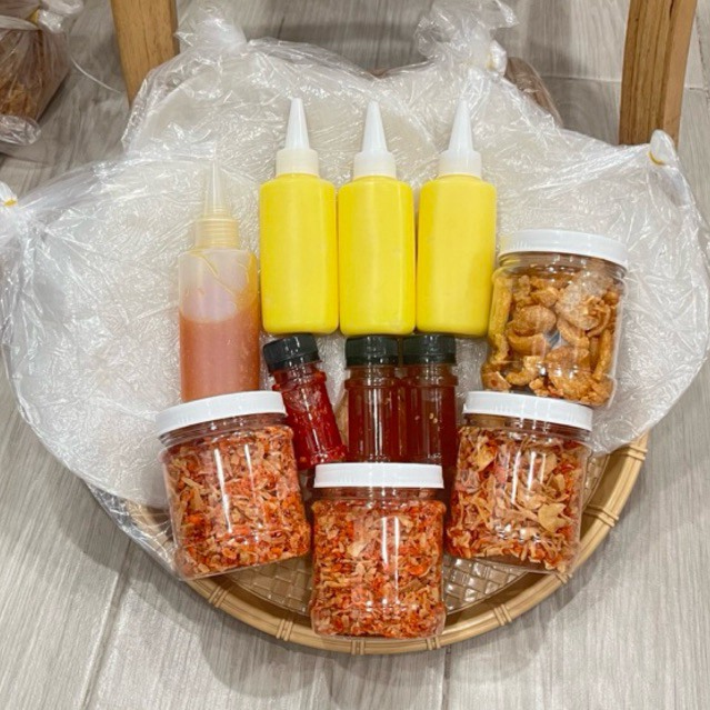 [ COMBO SIÊU BÁNH SIÊU TÓP ] 400G Bánh Tráng Phơi Sương (Kèm Ruốc Tép Hành Phi, Bơ Chai, Xốt & Tóp Mỡ)