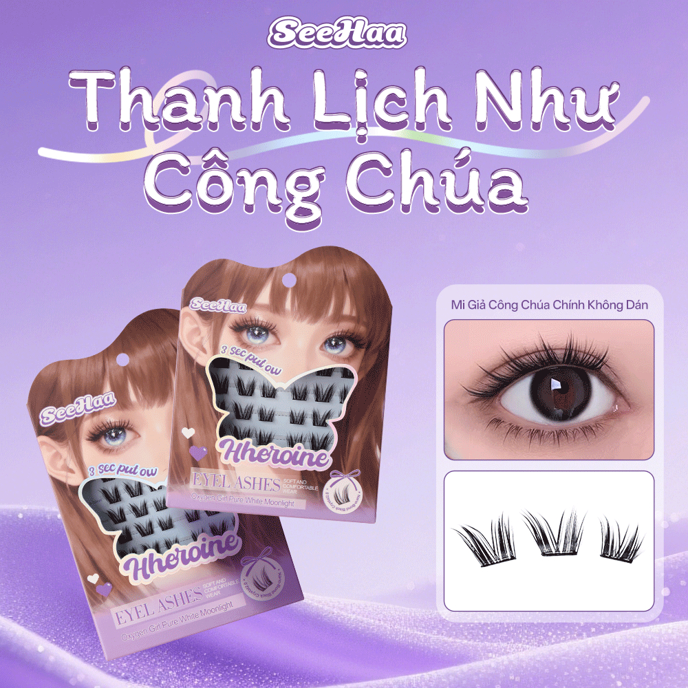 SEEHAA Princess Lông mi tự dính mà không cần keo, không cần không khí thoải mái và thoải mái