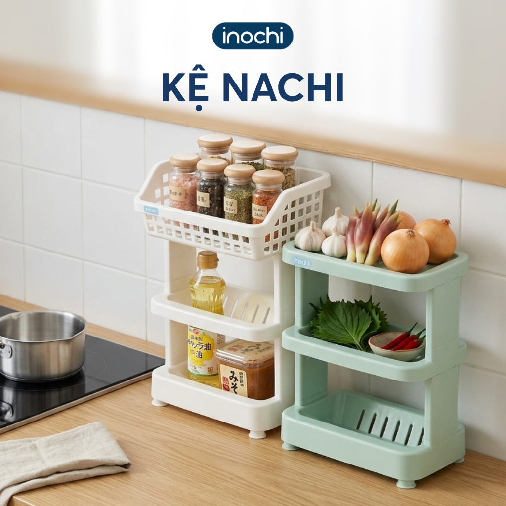 Kệ Nachi & Nachi Plus: Nhựa PP, Thiết Kế 3 Tầng, Dễ Tháo Lắp, Tiện Dụng, Gọn Gàng