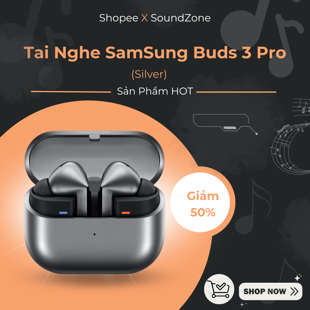 Tai Nghe Bluetooth SamSung Galaxy Buds 3 Pro/ Buds 4 Pro - Siêu Bass - Pin 30H - Bluetooth 6.1- IP57 - BH 2 Năm Đổi Mới