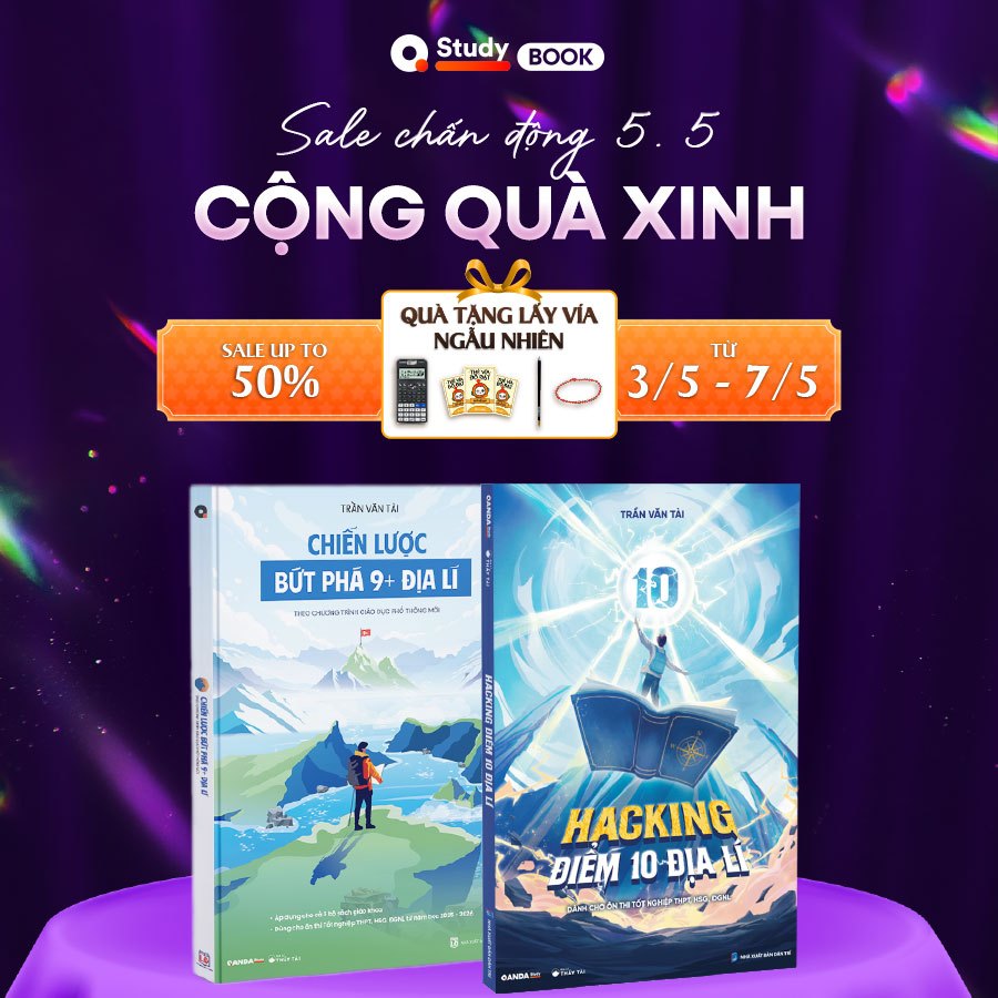 [Phiên bản SAU SÁP NHẬP] Địa lí 12: Sách ôn thi môn Địa lí THPT dành cho học sinh 2k8 thầy Trần Văn Tài QANDA Study Book