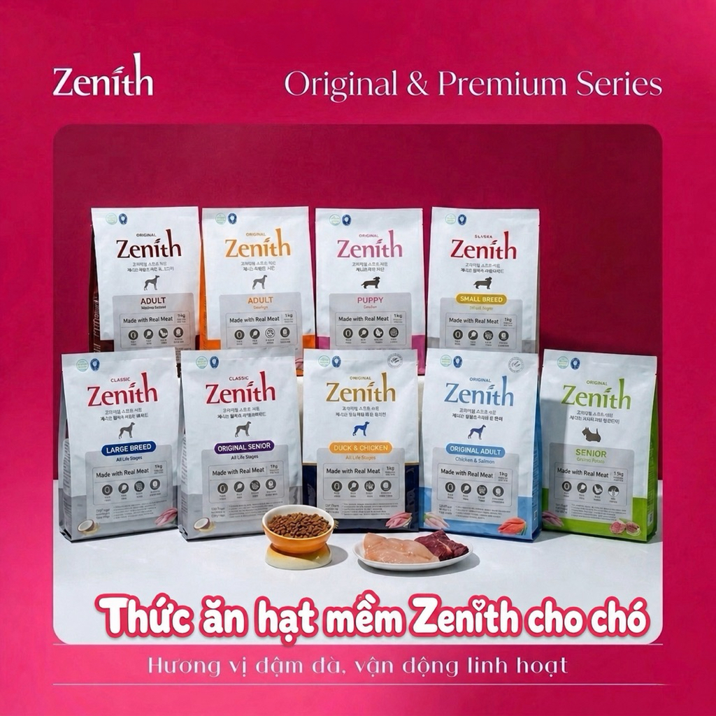 [ 3kg ] Thức ăn hạt mềm Zenith cho chó
