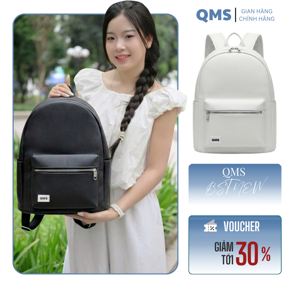 [GIÁ MỞ BÁN] Balo da PU trơn cao cấp thời trang nam nữ đi học đi chơi đứng form, dày dặn, chống nước đựng vừa laptop