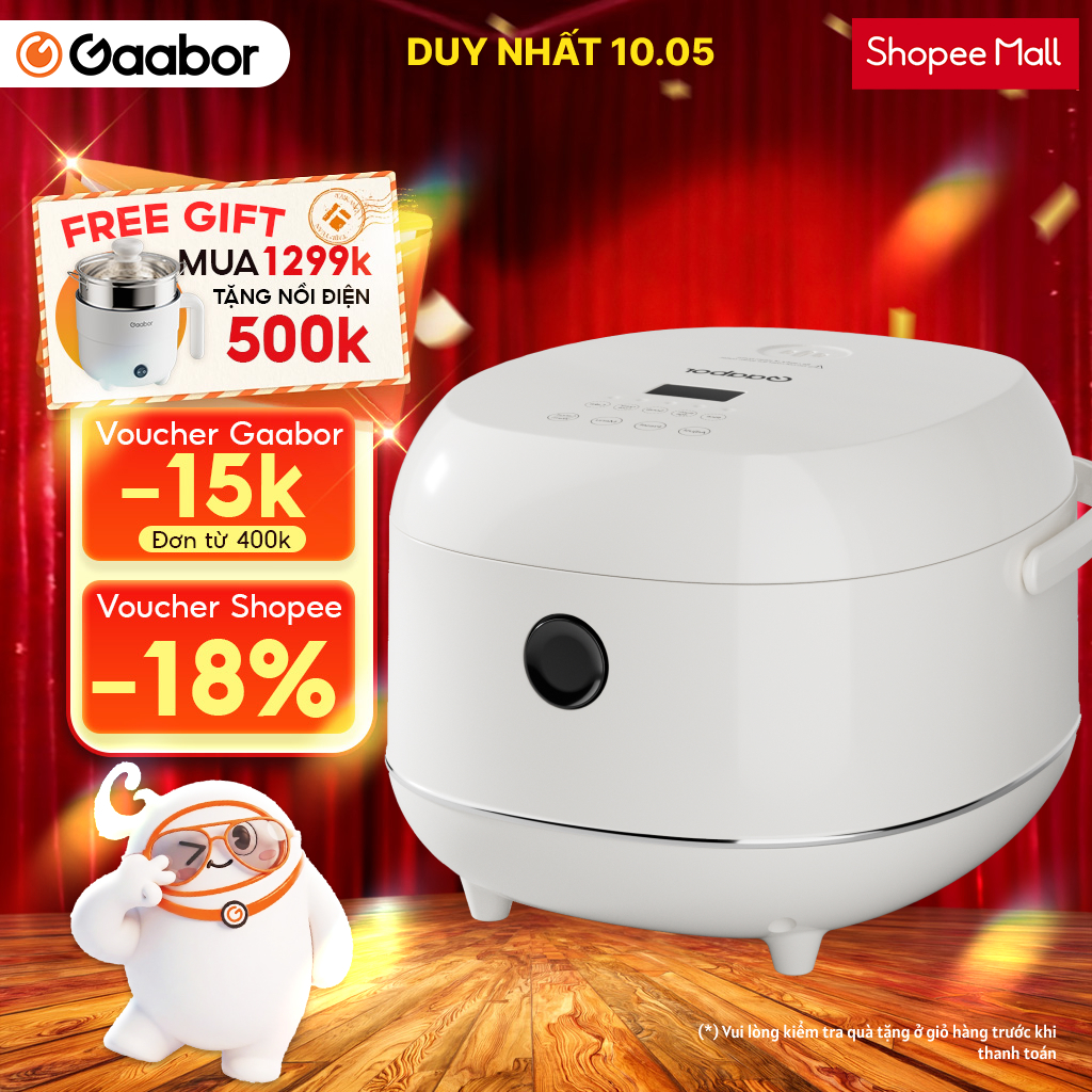 Nồi cơm điện tử Gaabor RC-30T01A dung tích 1.2 lít 5 chế độ nấu đa năng lòng nồi chống dính giữ ấm đến 24H
