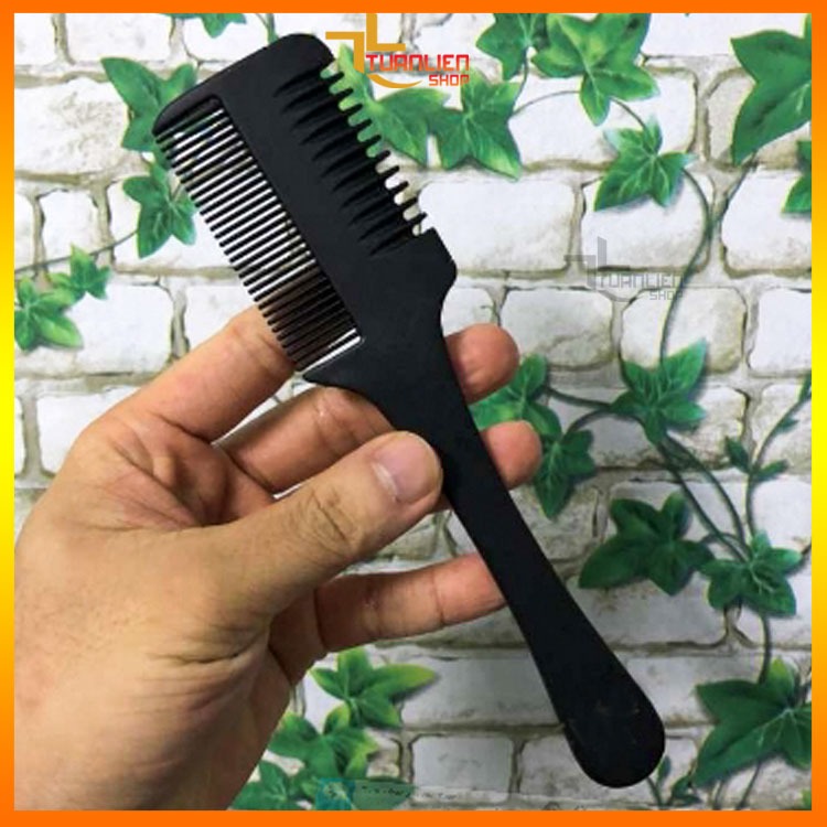 Lược Tỉa Tóc 2 Đầu Cho Nam Nữ - Lược Cắt Tóc Kèm Lưỡi Dao, Tỉa Tóc Mỏng Tại Nhà, Salon Chuyên Dụng