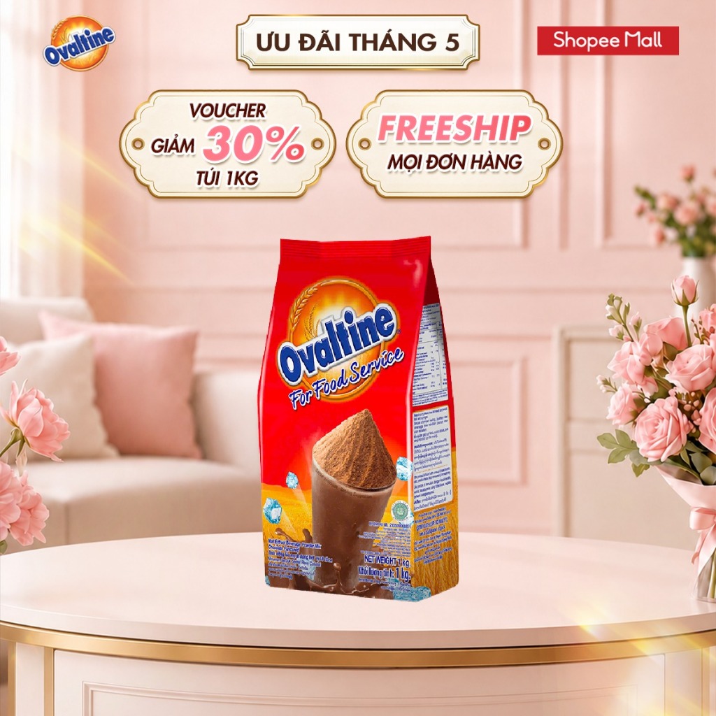 [Duy nhất tháng 5 - Giảm 30%] Bột Thức Uống Cacao Lúa Mạch Ovaltine Vị Sô Cô La 1kg