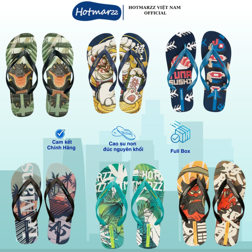 Hotmarzz VN [ Chính Hãng ][38-43] Tổng Hợp 15 Mã Dép Hotmarzz Cao Su Non quai to chống trượt CÓ HỘP CHÍNH HÃNG