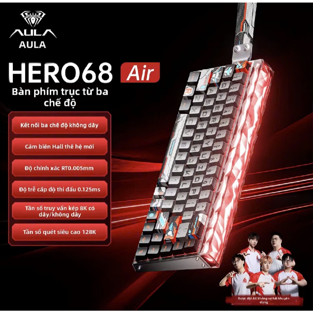 Aula Hero 68 Air Gaming Keyboard 3 Mode RGB Hall Effect Magnetic Switch