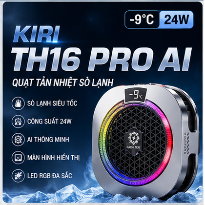 [BH 12th - Full VAT] Quạt Tản Nhiệt Sò Lạnh Cao Cấp KIRI TH16 Pro Ai 24W nhập khẩu chính ngạch
