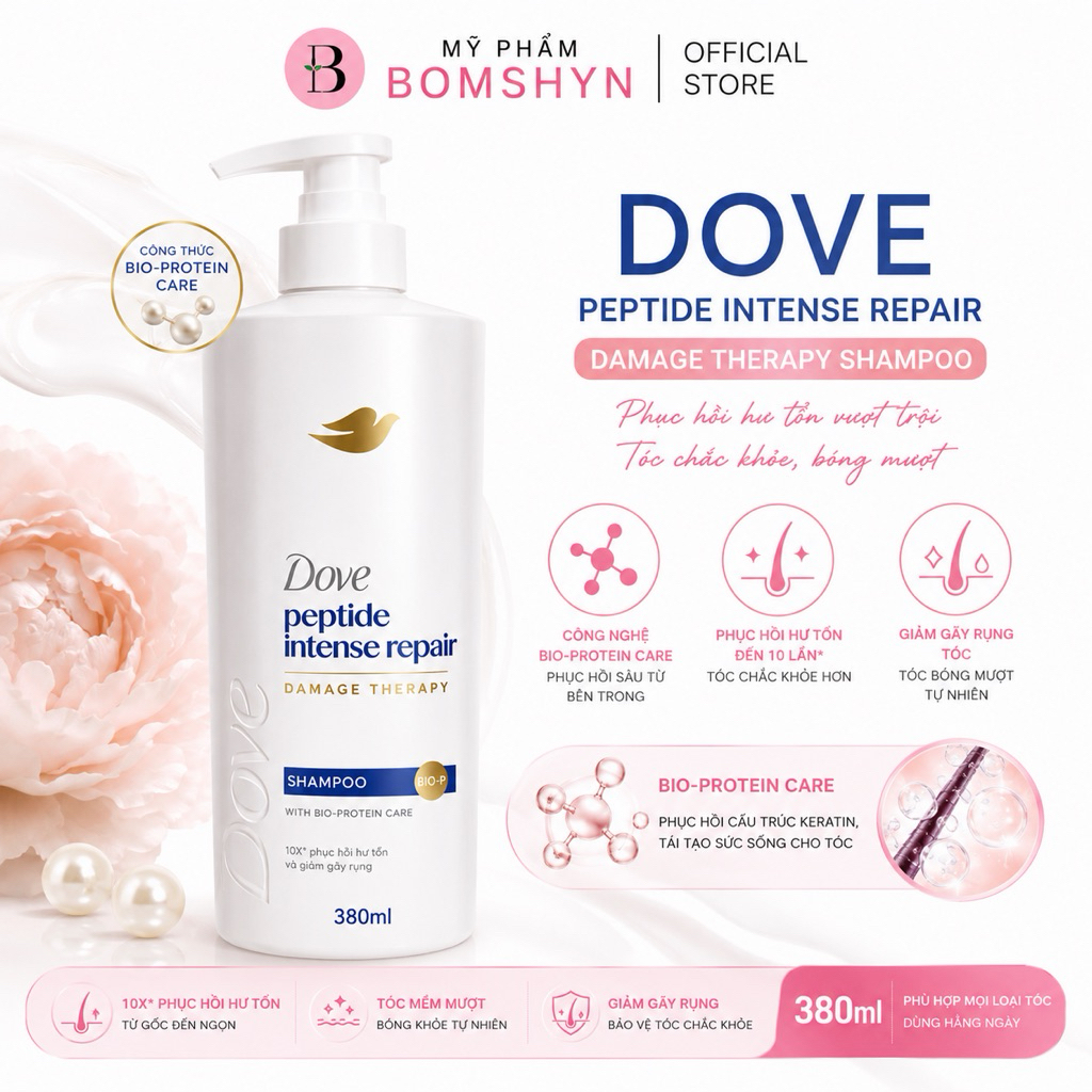 Dầu gội Dove mềm mượt bóng khoẻ sạch gàu Thái lan 380ml