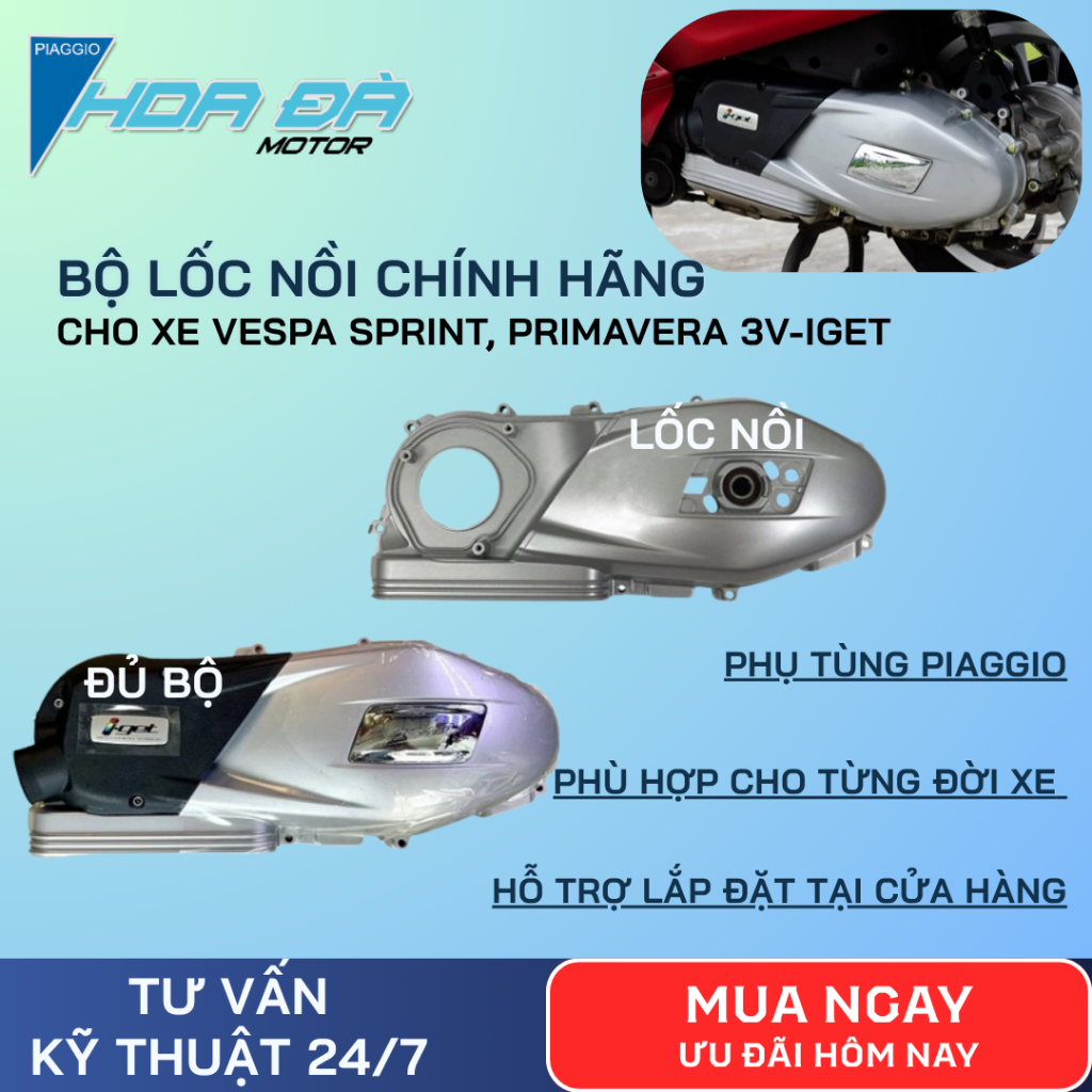 Bộ Lốc Nồi Iget Chính Hãng Dành Cho Xe Vespa Sprint, Primavera 3vIget Phụ Tùng Piaggio Chính Hãng Lắp Chuẩn Zin