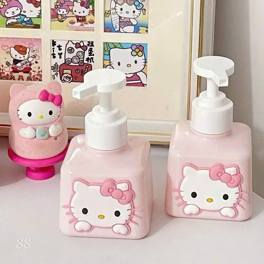 Bình thay nước rửa tay , sữa tắm hello kitty cute dung tích 200ml tiện lợi