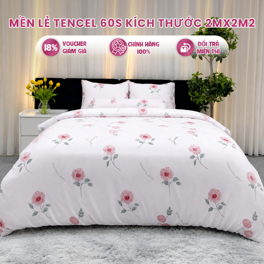 mền lẻ tencel 60s kích thước 2mx2m2