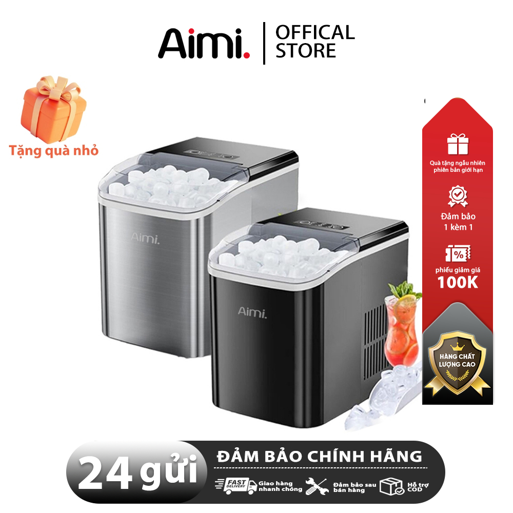 Máy Làm đá Mini 2.2L Công Suất Lớn Hoàntoàn Tự động 15kg đá Tạo đá Siêu Tốc Trong 6-8 Phút
