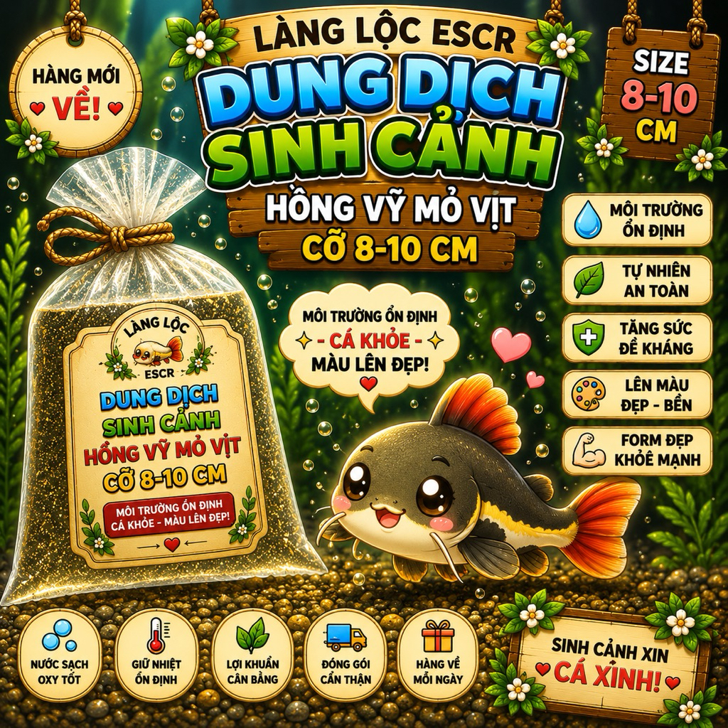 Dung dịch sinh cảnh hồng. Vỹ cỡ 8-10