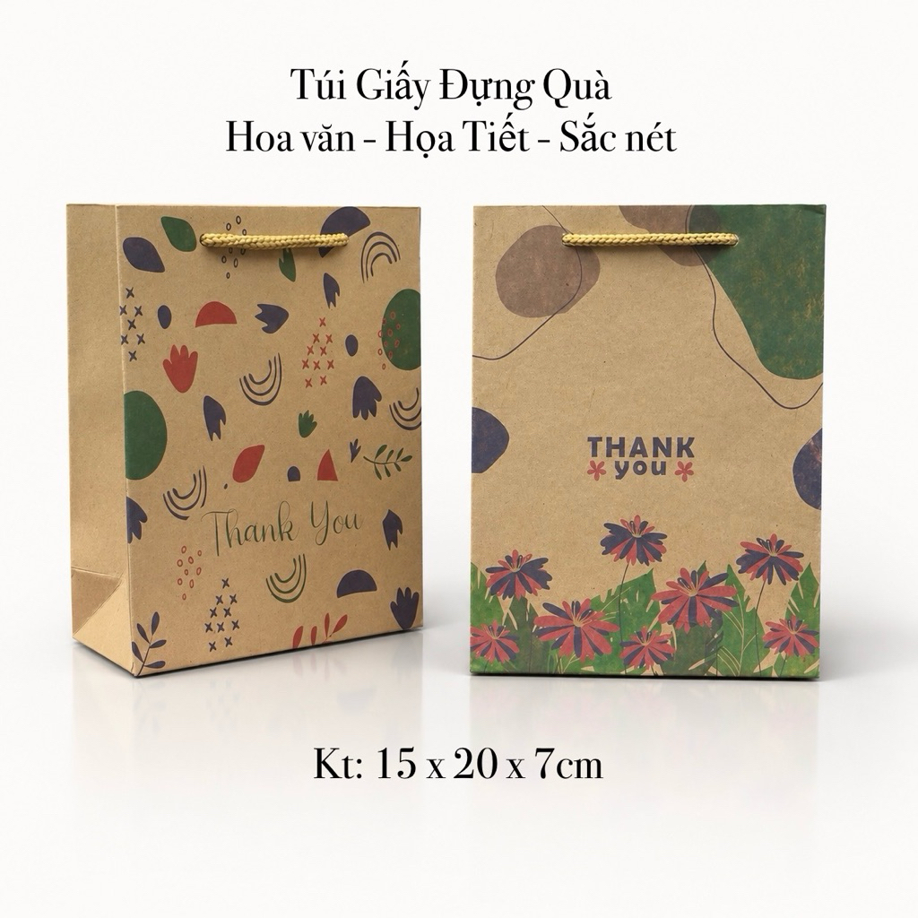 Combo 50c túi giấy đựng quà tặng size 15 x 20 x 7cm. s6