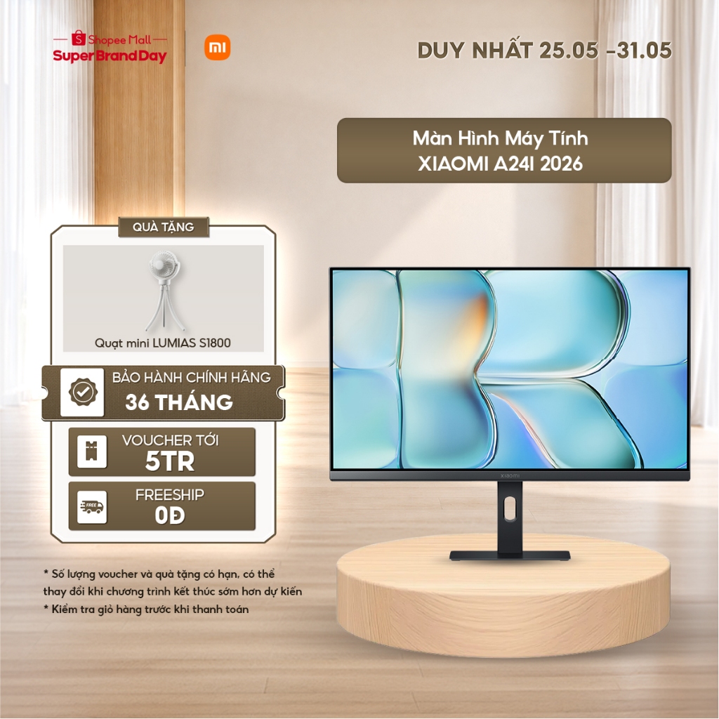 [ NEW 2026] Màn hình máy tính Xiaomi A24i ELA5444EU 23.8 inch/FHD/IPS/100HZ/6ms/HDMI