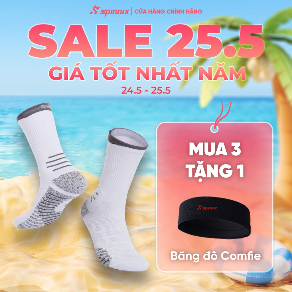 Tất thể thao Spinnix Champion chống trượt N-slip dệt mỏng êm ôm chân thoáng khí đá bóng pickleball