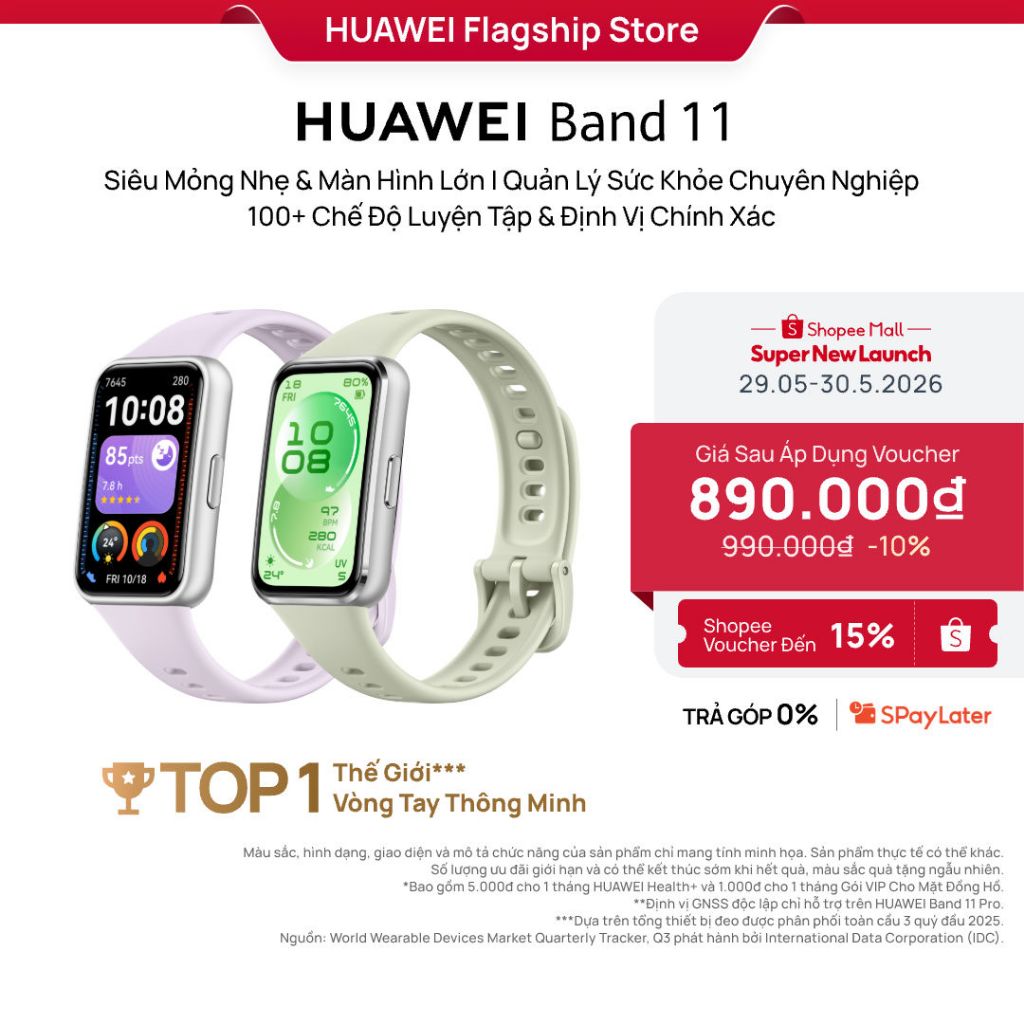 Vòng Đeo Tay Thông Minh HUAWEI Band 11 Series | Mỏng Nhẹ, Màn Hình Lớn| Quản Lý Sức Khỏe Nâng Cao| 100+ Chế Độ Luyện Tập