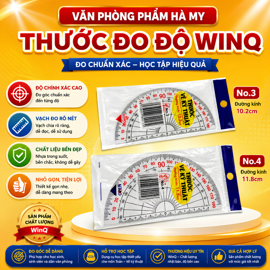 Thước Kẻ Dẻo Đo Độ Đo Góc WinQ No.3 No.4