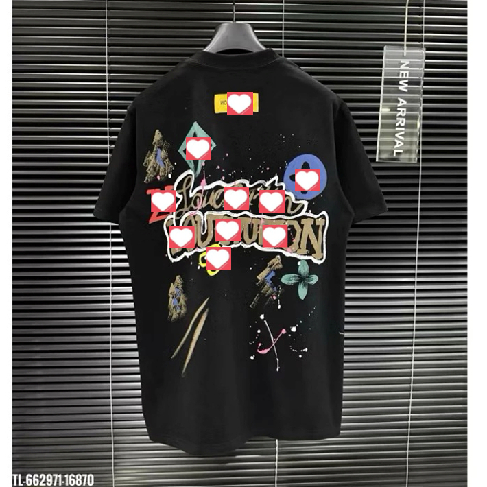 [Xả kho] Áo thun nam,nữ in loang L..VI dập nổi - Áo phông nam nữ chất cotton thoáng mát Unisex Cổ Tròn