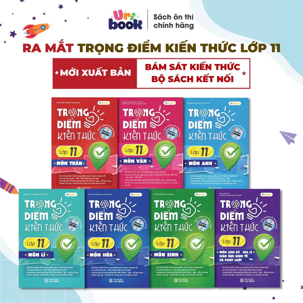 [Sách cho 2k10] TRỌNG ĐIỂM KIẾN THỨC LỚP 11 Đủ các môn, năm học 2026-2027, bám sát bộ sách Kết nối- Uribook
