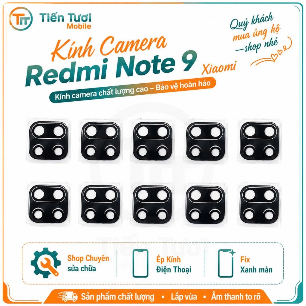 Kính Camera Xiaomi Redmi Note 9 /kính rời