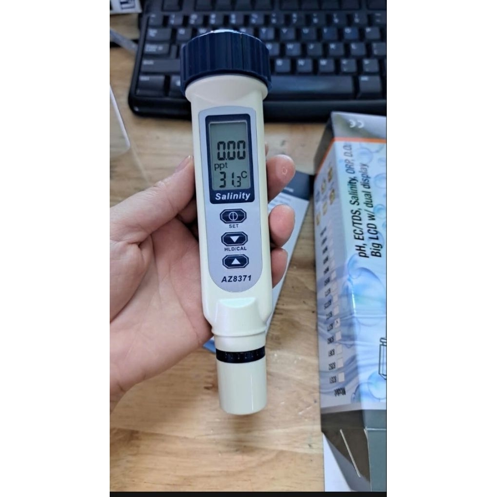 AZ-8371 Máy đo độ mặn của nước trồng cây ăn quả và nuôi trồng thủy sản sản có đo nhiệt độ