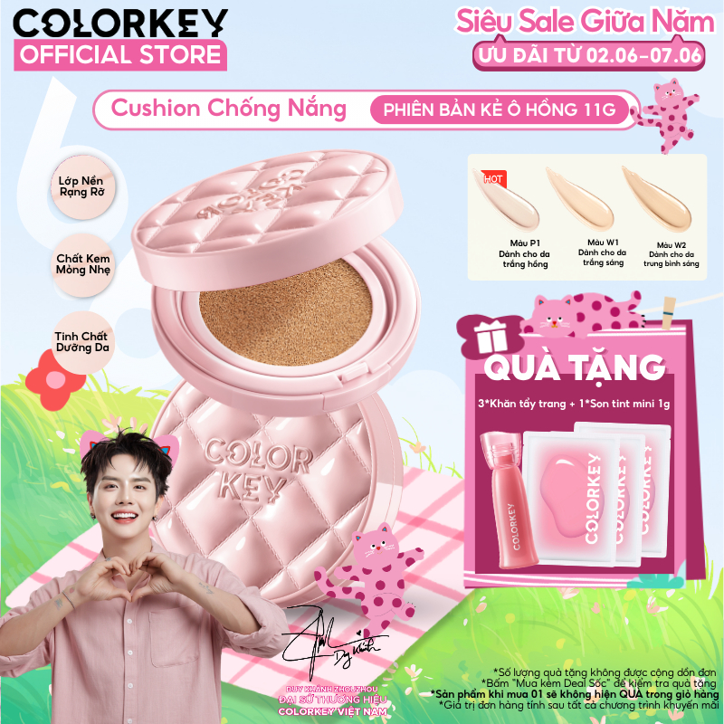 Phấn Nước Cushion Colorkey SPF50+ PA++++ Chống Nắng, Kiềm Dầu, Che Phủ Tự Nhiên, Makeup Mỏng Nhẹ 11g