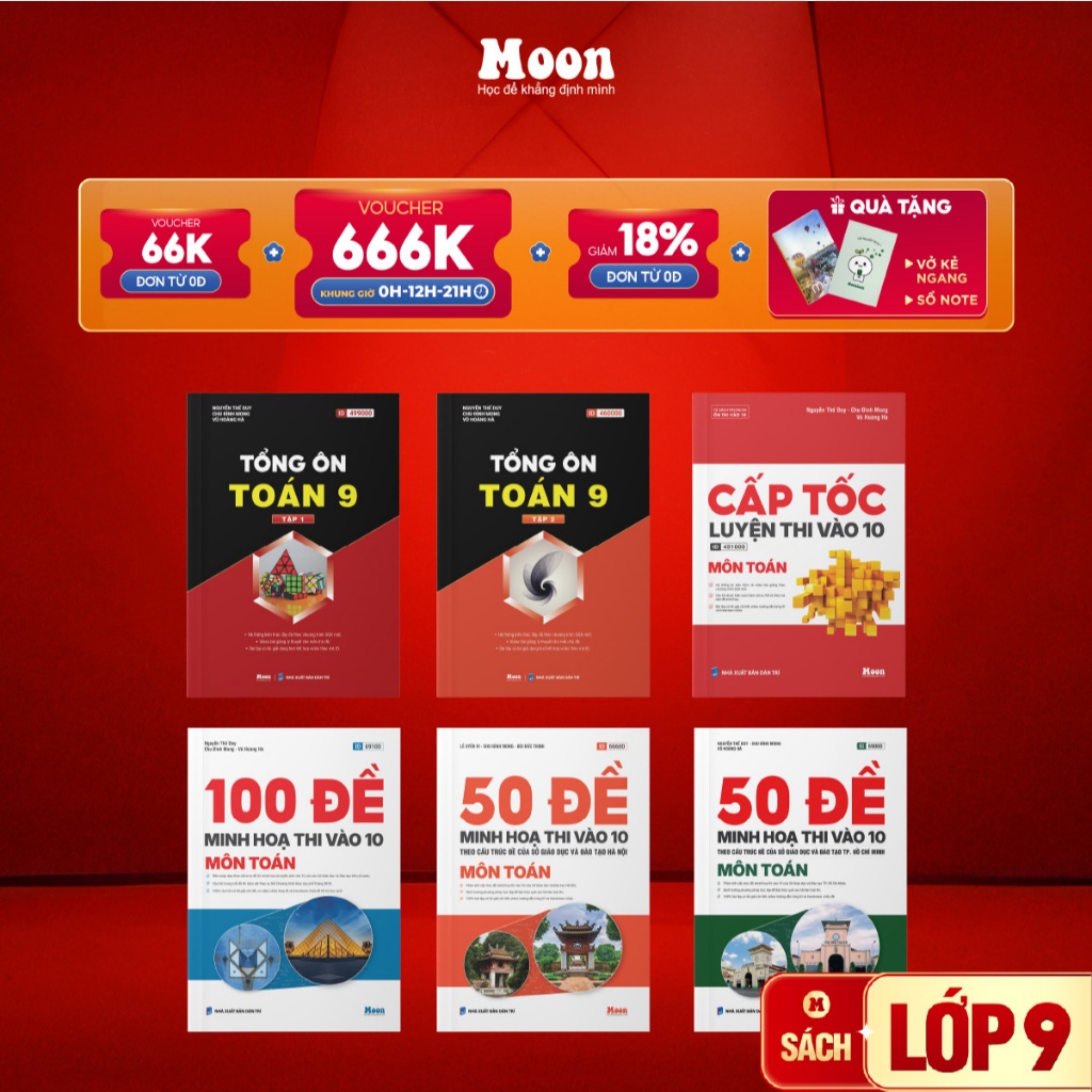 Sách Toán Lớp 9 - Sách Ôn thi vào 10 Chương trình SGK mới cho 2K12 - Moonbook