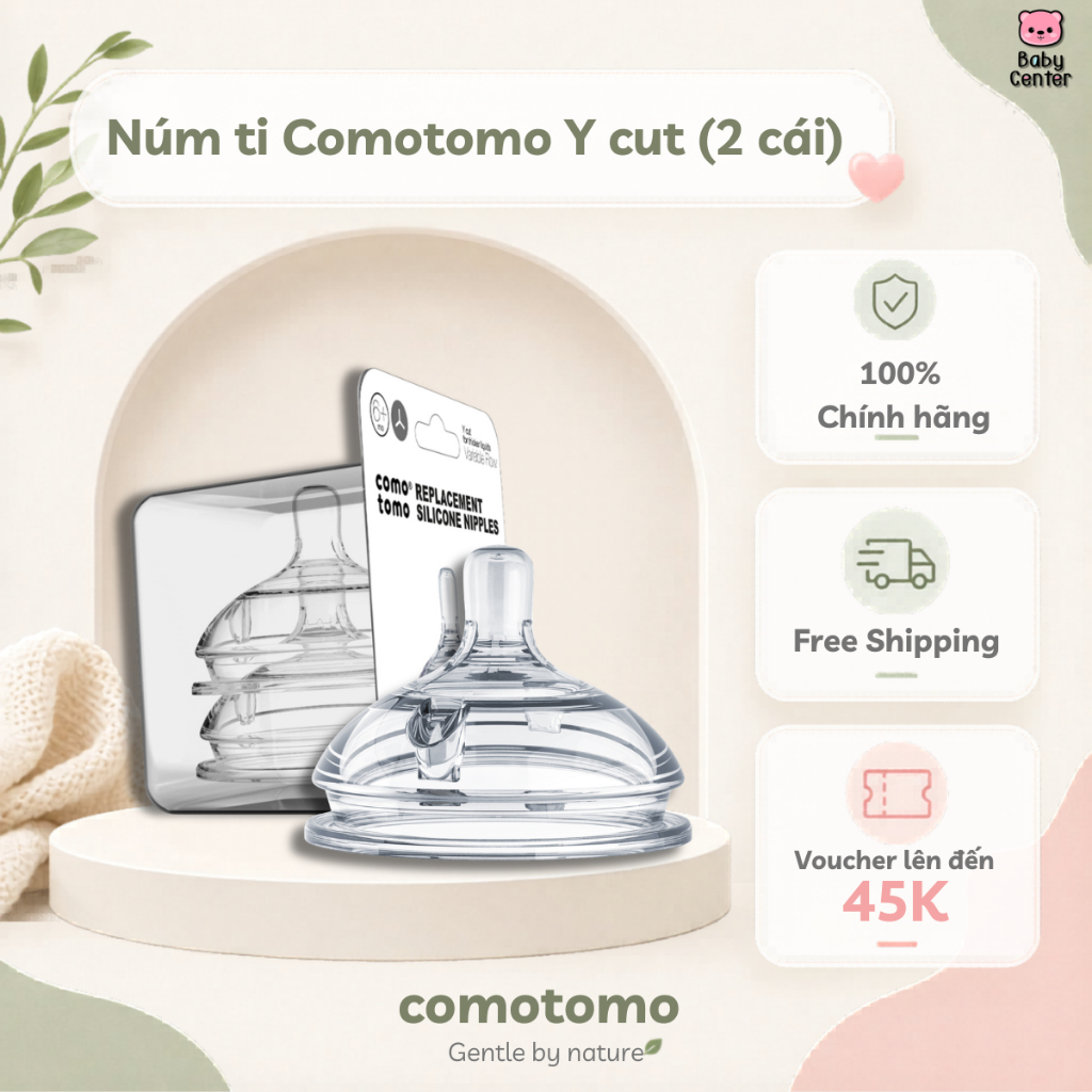 Núm ti Comotomo Y cut (2 cái)