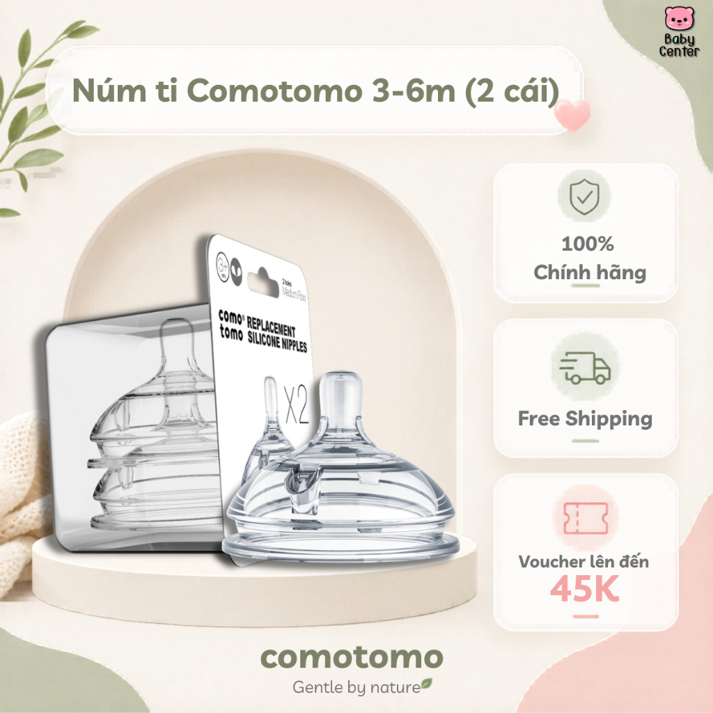 Núm ti Comotomo 3 - 6M (2 cái)