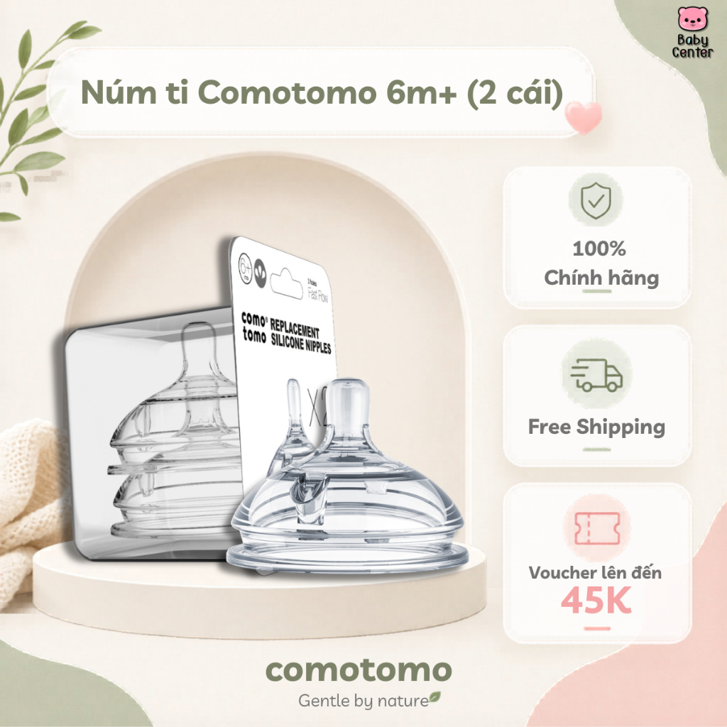 Núm ti Comotomo 6m+ (2 cái)