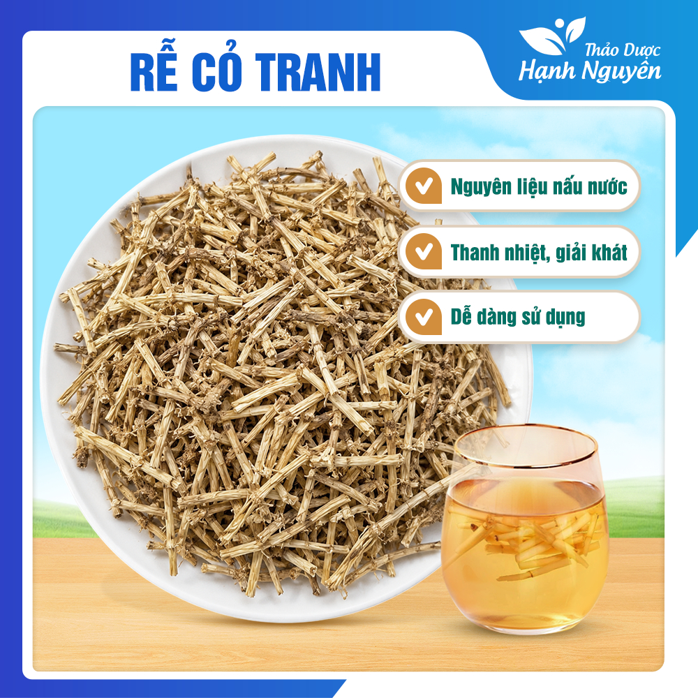 Rễ cỏ tranh 100g, bạch mao căn khô, sạch, nguyên liệu nấu nước sâm, thanh nhiệt, giải khát mùa hè